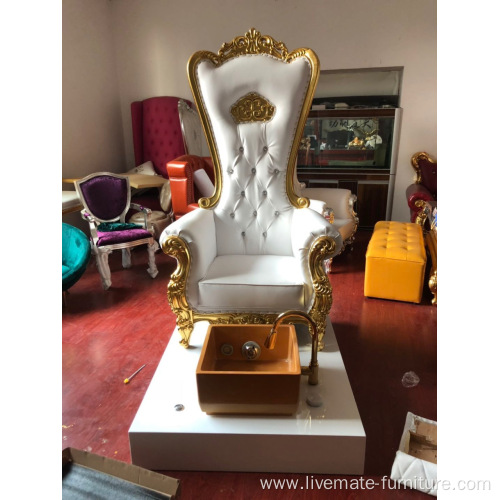 wholesale luxury wooden gold antique throne pedicure chairs